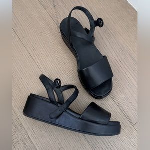 Camper leather platform sandals